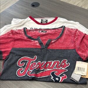 2 Houston Texans Shirts - Red and White - size Small